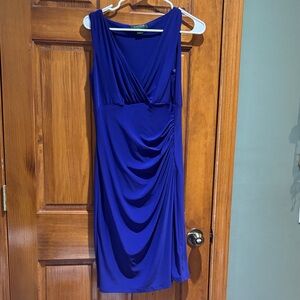 ❤️Lauren Ralph Lauren Royal Blue Draped Midi Dress